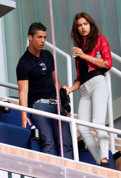 Cristiano Ronaldo fashion with irina shayk in the stadium