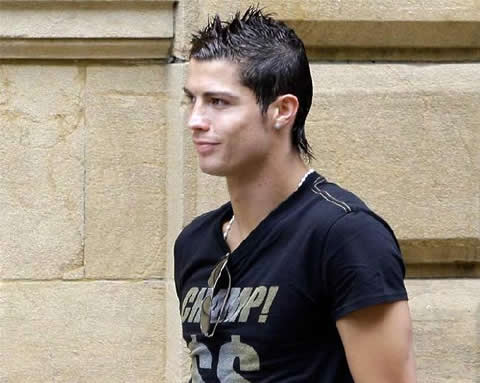 Cristiano Ronaldo cool hairstyle with gel