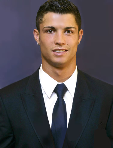 Cristiano Ronaldo hairstyle in a suit