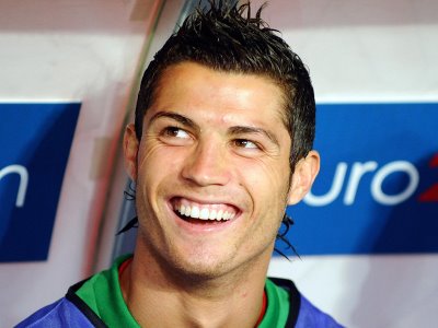 Cristiano Ronaldo hairstyle with lots of gel