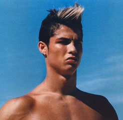 Cristiano Ronaldo special hairstyle for levis and armani photoshoot campaign posters