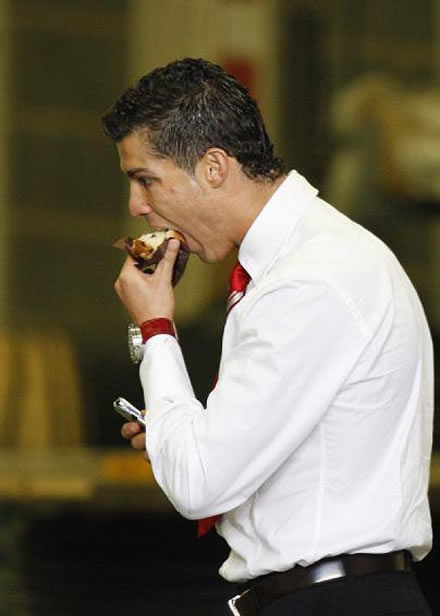 Ronaldo eats a lot of fish