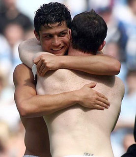 Cristiano Ronaldo in a pink gay shirt