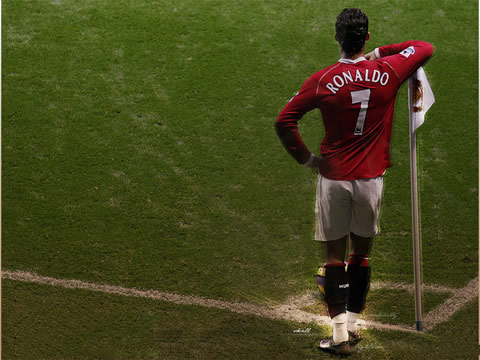 Cristiano Ronaldo playing for Manchester United