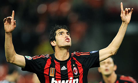 Ricardo Kaká, playing in AC Milan