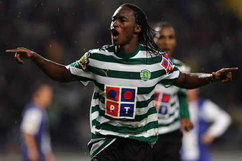 Yannick Djaló celebrating a goal in Sporting and before the move to Nice, in France