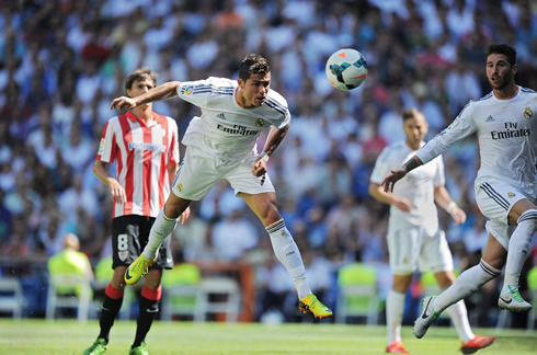 Cristiano Ronaldo scoring his first league goal from a header, in Real Madrid 3-1 Athletic Bilbao