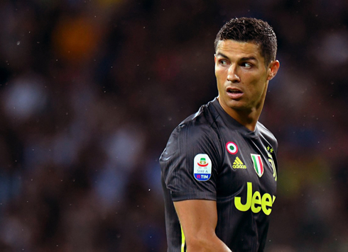 Cristiano Ronaldo looking back during Parma 1-2 Juventus for the Serie A