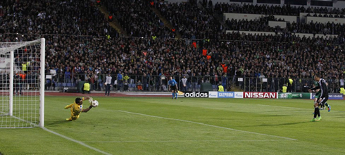 Cristiano Ronaldo missed penalty in Ludogorets vs Real Madrid, in the UEFA Champions League 2014-2015 campaign