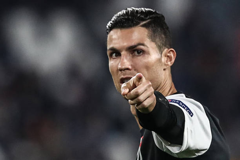 Cristiano Ronaldo pointing his finger at someone