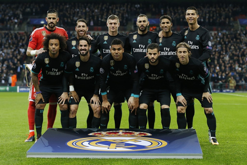 Cristiano Ronaldo in Real Madrid lineup vs Tottenham in the 2017-18 Champions League