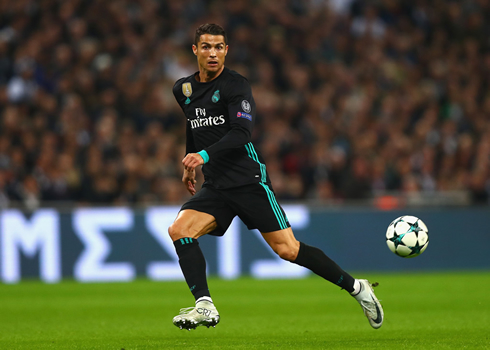 Cristiano Ronaldo playing in Wembley, in Tottenham vs Real Madrid