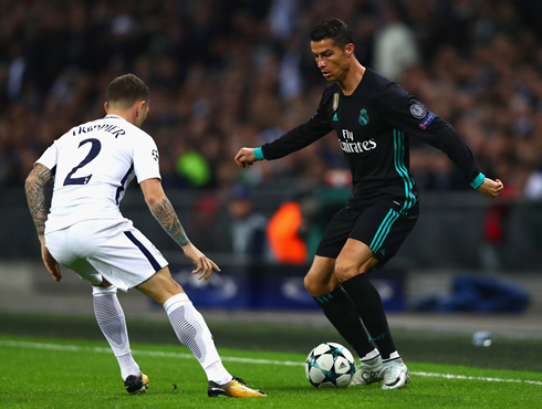 Ronaldo faces Trippier in Tottenham 3-1 Real Madrid for the Champions League in 2017