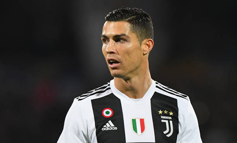Cristiano Ronaldo in a Juventus shirt in the Serie A in December of 2018