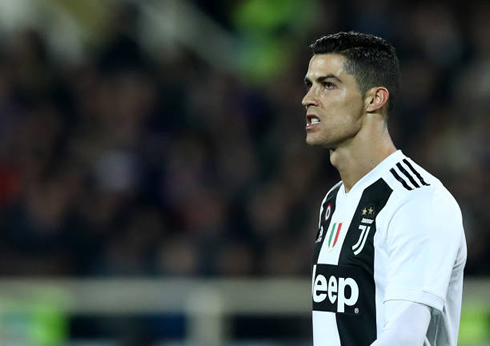 Cristiano Ronaldo grinding his teeth in a Juventus game