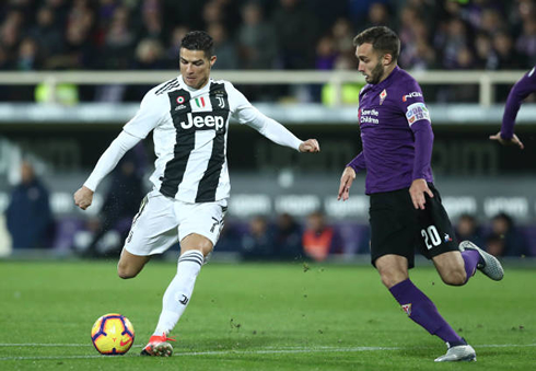 Cristiano Ronaldo in action in Fiorentina 0-3 Juventus