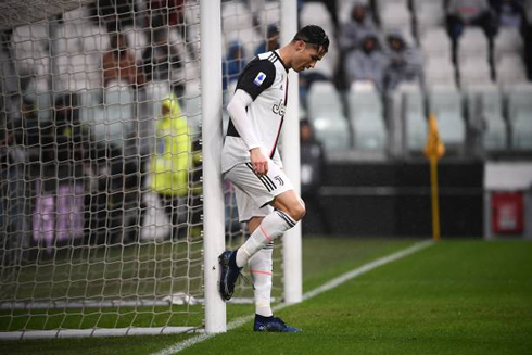 Cristiano Ronaldo frustration showing off in a Juventus game in the Serie A