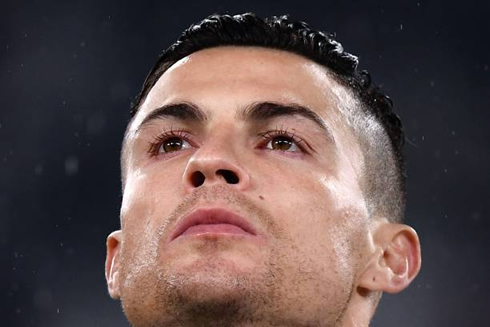 Cristiano Ronaldo focusing and concentrating before a game for Juventus in 2019