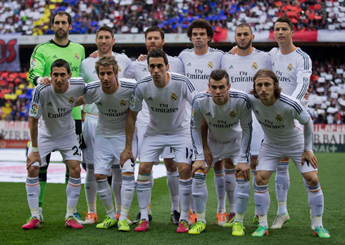 Real Madrid starting eleven against Atletico Madrid, in the league fixture at the Vicente Calderón