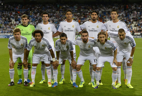 Real Madrid line-up team, against Copenhagen for the UEFA Champions League matchday 2