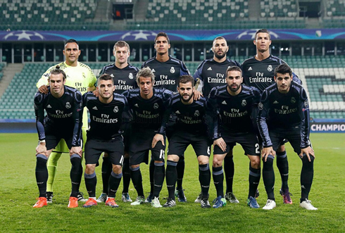 Real Madrid starting eleven in Legia Warsaw vs Real Madrid, for the UEFA Champions League in 2016