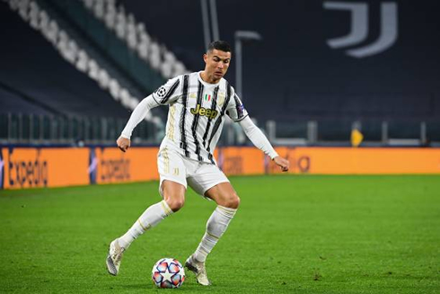 Cristiano Ronaldo playing for Juventus in the Champions League 2020-21