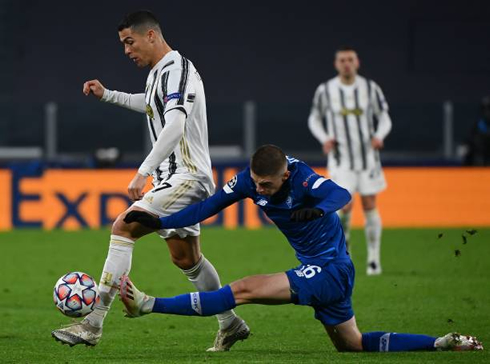 Cristiano Ronaldo getting fouled in Juventus vs Dynamo Kiev