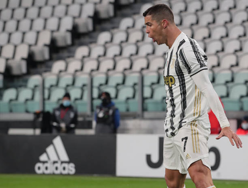 Cristiano Ronaldo celebrates a goal for Juventus in 2021