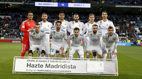 Cristiano Ronaldo in Real Madrid lineup against Getafe, on March 3 of 2018