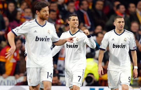 Cristiano Ronaldo showing his winning attitude, in Real Madrid vs Galatasaray for the Champions League quarter-finals first leg in 2013