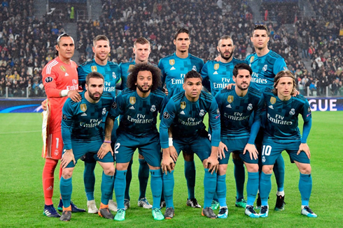 Real Madrid lineup in their away fixture in Turin for the Champions League quarter-finals first leg in 2018