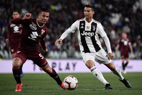 Cristiano Ronaldo in action in Juventus 1-1 Torino