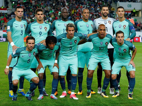 Cristiano Ronaldo in Portugal starting eleven against Hungary, in September of 2017