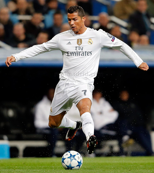 Cristiano Ronaldo playing with his new Nike boots in the UEFA Champions League 2015-2016