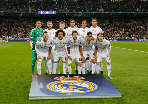 Real Madrid starting eleven against PSG, in the UEFA Champions League clash in November of 2015