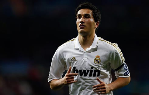 Nuri Sahin, in a white Real Madrid jersey in 2012