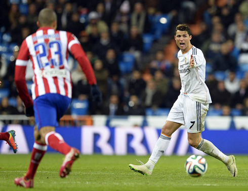 Cristiano Ronaldo shouting at someone for not passing him the ball