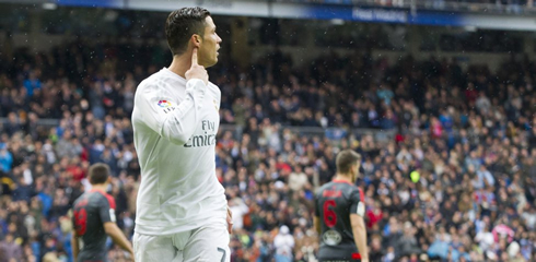 Cristiano Ronaldo telling the fans he can't hear them