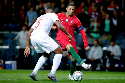 Cristiano Ronaldo stepover dribbling skills in Portugal 3-1 Switzerland
