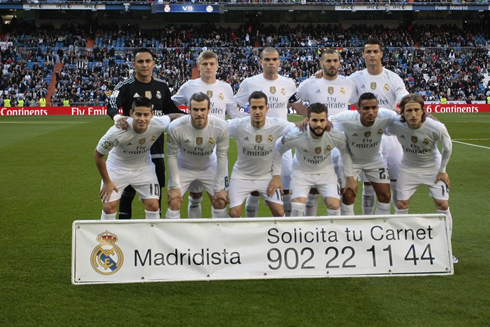 Real Madrid starting eleven against Getafe, in La Liga 2015-2016