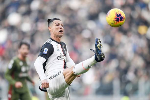 Cristiano Ronaldo flexibility to control a high ball