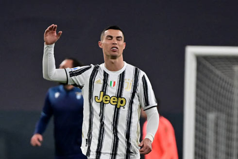 Cristiano Ronaldo reaction after a bad play in Juventus vs Lazio