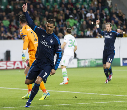 Cristiano Ronaldo starts celebrating a goal just before it gets disallowed