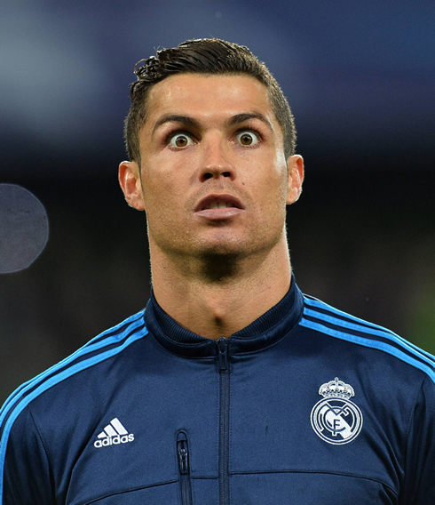 Cristiano Ronaldo surprised face in Wolfsburg 2-0 Real Madrid