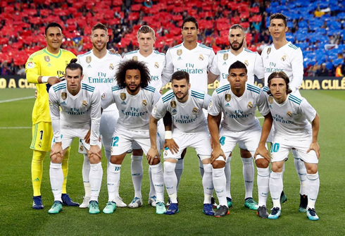 Cristiano Ronaldo in Real Madrid lineup vs Barcelona in El Clasico, in May of 2018