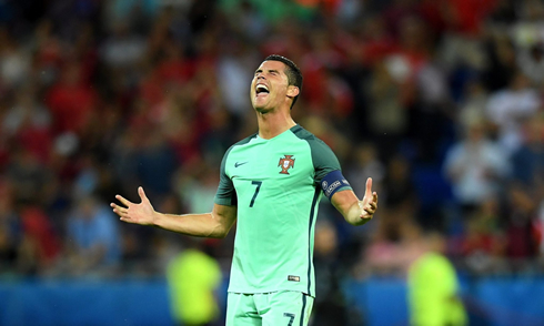 Cristiano Ronaldo going all emotional in Portugal 2-0 Wales for the EURO 2016 semifinals