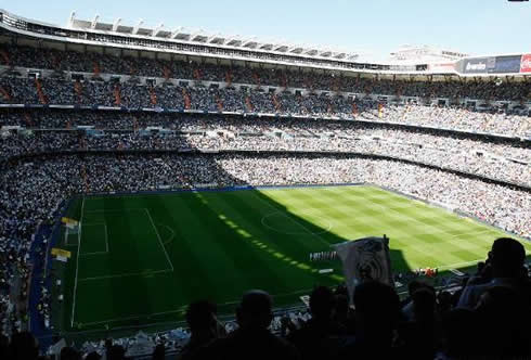 The Santiago Bernabéu over-crowded in a morning match for La Liga in 2011-2012