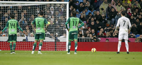 Cristiano Ronaldo waiting for the referee's whistle to convert his penalty-kick