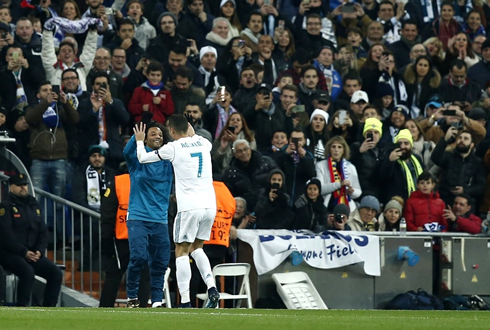 Cristiano Ronaldo scores and goes to celebrate with Marcelo in the sideline