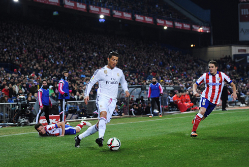 Cristiano Ronaldo at the Vicente Calderón, during an Atletico Madrid vs Real Madrid derby in 2015